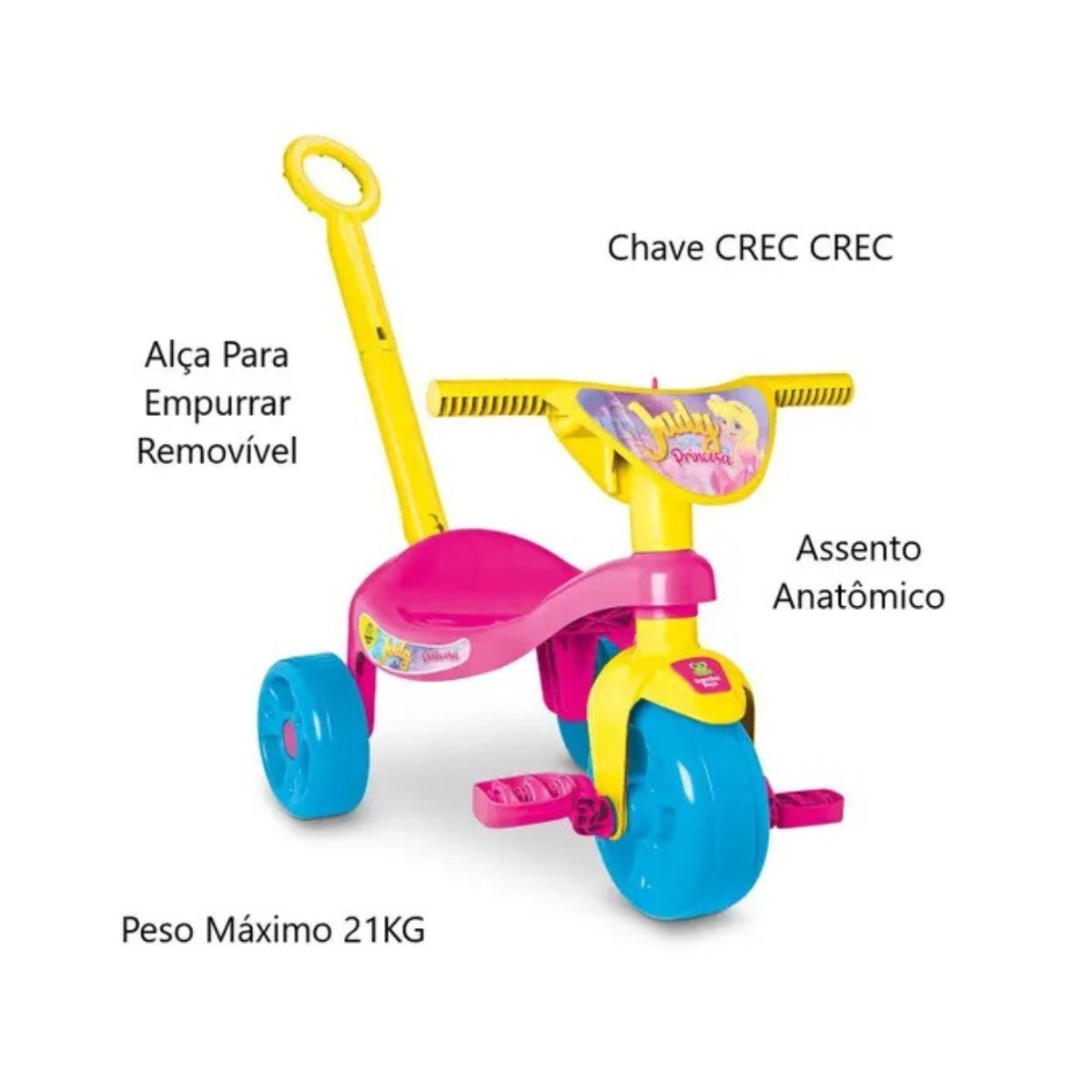 Triciclo Tchuco Judy Com Haste - Samba Toys Triciclo Tchuco Judy Com Haste - Samba Toys